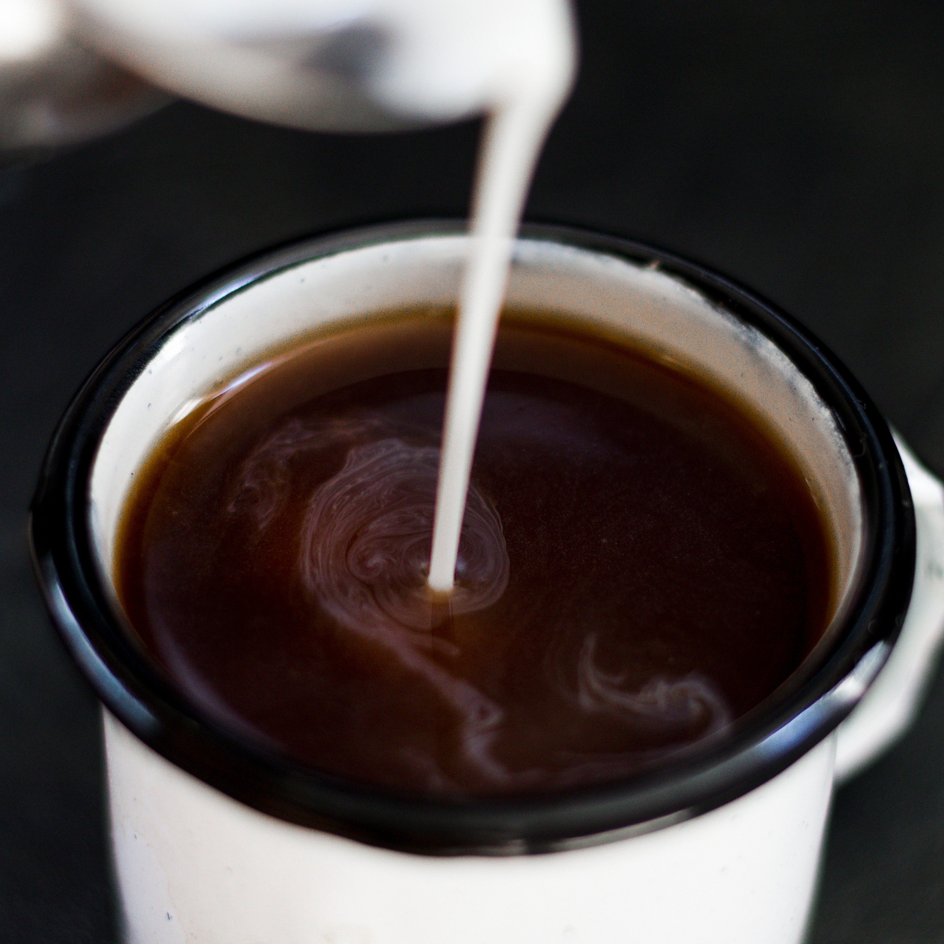 Black Drip Hot Coffee with Condensed Milk.