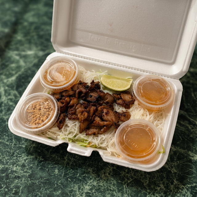 Sauteed Pork on Vermicelli.