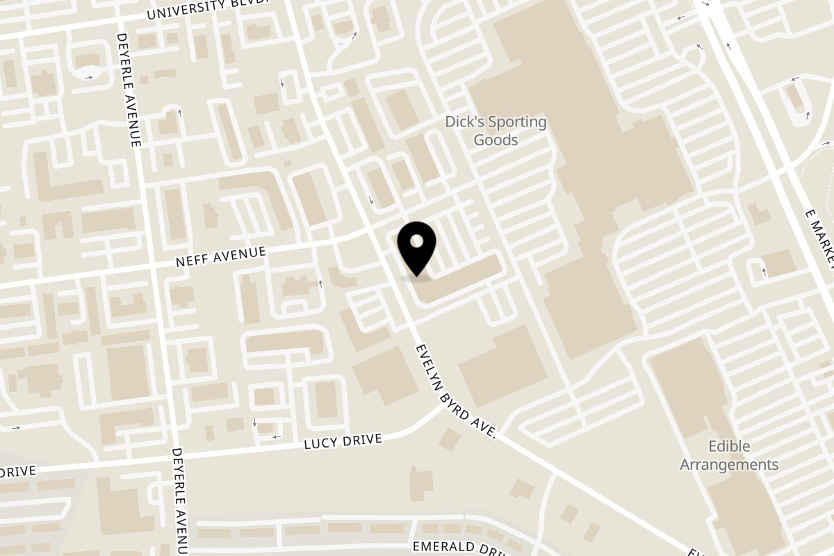 Map showing the location of Thai Cafe on 182 Neff Ave Ste W-4 in Harrisonburg